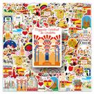 Pacote de adesivos, adesivos de vinil impermeáveis para viagens na Espanha, 50 unidades