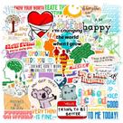 Pacote de adesivos Affirmation, 50 peças de decalques de citações motivacionais Pacote de adesivos Affirmation, 50 peças de decalques de citações motivacionais