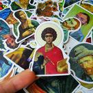 Pacote de adesivos Aspcsmomt Famous Art Painting 90 unidades à prova d'água Pacote de adesivos Aspcsmomt Famous Art Painting 90 unidades à prova d'água