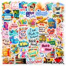 Pacote de adesivos Back to School, 50 unidades com tema colorido Pacote de adesivos Back to School, 50 unidades com tema colorido