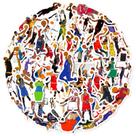 Pacote de adesivos Basketball Star Collection, 50 unidades à prova d'água