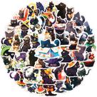 Pacote de adesivos Black Cats Anime em vinil impermeável, 50 unidades