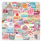 Pacote de adesivos: bolo de aniversário, 100 peças, desenhos animados, impermeáveis Pacote de adesivos: bolo de aniversário, 100 peças, desenhos animados, impermeáveis