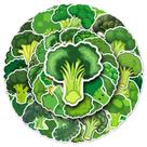 Pacote de adesivos: brócolis, 50 peças de vegetais verdes de desenho animado Pacote de adesivos: brócolis, 50 peças de vegetais verdes de desenho animado