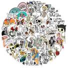 Pacote de adesivos Cartoon Skeleton, 50 unidades de vinil artístico engraçado