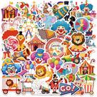 Pacote de adesivos Circus Carnival Animal Vinyl, 50 unidades à prova d'água