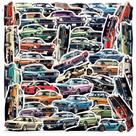 Pacote de adesivos Classic Car, 50 peças de desenho animado retrô Muscle Car