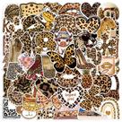 Pacote de adesivos com estampa de leopardo, 50 peças, decalques de vinil à prova d'água Pacote de adesivos com estampa de leopardo, 50 peças, decalques de vinil à prova d'água