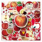 Pacote de adesivos com tema de maçã, 50 unidades de lindos decalques de vinil de frutas retrô Pacote de adesivos com tema de maçã, 50 unidades de lindos decalques de vinil de frutas retrô