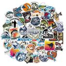Pacote de adesivos com tema de pesca ao ar livre, 100 unidades de vinil impermeável Pacote de adesivos com tema de pesca ao ar livre, 100 unidades de vinil impermeável