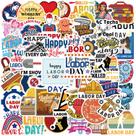 Pacote de adesivos com tema do Dia do Trabalho Cartoon Worker Tools Helmet