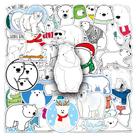 Pacote de adesivos com tema Polar Bear, vinil impermeável, 50 unidades Pacote de adesivos com tema Polar Bear, vinil impermeável, 50 unidades
