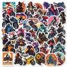 Pacote de adesivos Cool Rider, decalques de vinil para motocicletas, 50 unidades Pacote de adesivos Cool Rider, decalques de vinil para motocicletas, 50 unidades