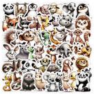 Pacote de adesivos Cute Animal Cartoon Wildlife, 50 unidades à prova d'água