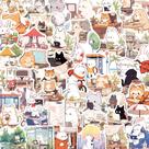 Pacote de adesivos Cute Daily Life Animal, 50 unidades de vinil impermeável
