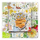 Pacote de adesivos Daisy Theme, 50 peças de adesivo de vinil floral de desenho animado