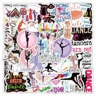 Pacote de adesivos Dance, 100 peças, decalques de vinil à prova d'água Pacote de adesivos Dance, 100 peças, decalques de vinil à prova d'água