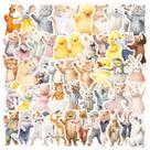 Pacote de adesivos Dancing Animal, 50 peças de vinil impermeável de desenho animado