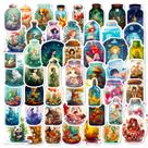 Pacote de adesivos de anime, vinil impermeável, 50 unidades, 5-7 cm