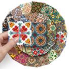 Pacote de adesivos de azulejo com padrão floral retrô, 50 unidades Pacote de adesivos de azulejo com padrão floral retrô, 50 unidades