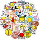 Pacote de adesivos de softball, anime, vinil impermeável, 50 unidades