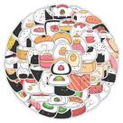 Pacote de adesivos de sushi e arroz com algas marinhas, 60 unidades de anime impermeável Pacote de adesivos de sushi e arroz com algas marinhas, 60 unidades de anime impermeável