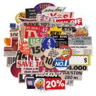 Pacote de adesivos, estilo pop art, publicidade retrô, 50 unidades