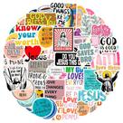 Pacote de adesivos Faith Quote Anime 100 peças decorativas C 6-9 cm