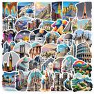 Pacote de adesivos Famous Landmark, 50 unidades World Architecture Deco