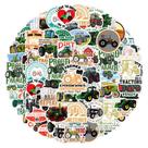 Pacote de adesivos Farm Tractor Anime Waterproof Vinyl 50 unidades