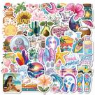 Pacote de adesivos, férias na praia, viagens tropicais de verão, 50 unidades