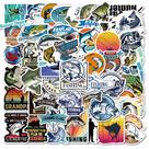Pacote de adesivos Fishing Cartoon Graffiti Decalques de vinil x50 Pacote de adesivos Fishing Cartoon Graffiti Decalques de vinil x50