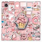 Pacote de adesivos Generic Pink Aesthetic, 50 unidades para meninas e adolescentes