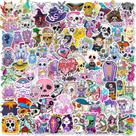 Pacote de adesivos Gothic Skull, 100 unidades, roxo, estética