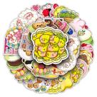 Pacote de adesivos Gourmet Macaron Anime, vinil impermeável, 50 unidades