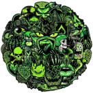 Pacote de adesivos Green Demon, 50 peças, decalque de vinil à prova d'água Pacote de adesivos Green Demon, 50 peças, decalque de vinil à prova d'água