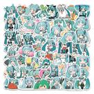Pacote de adesivos Hatsune Miku Anime, vinil impermeável, 50 unidades