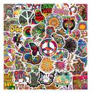 Pacote de adesivos Hippie, 50 peças, decalques de vinil à prova d'água Pacote de adesivos Hippie, 50 peças, decalques de vinil à prova d'água