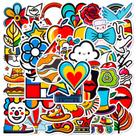 Pacote de adesivos Hippie Pop Art, 50 unidades, desenho animado retrô colorido