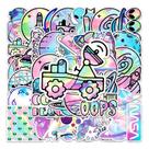 Pacote de adesivos Holographic Space 50 unidades Cartoon Galaxy Plane