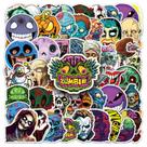 Pacote de adesivos Horror Zombie, 50 unidades, Creepy Skull and Monster