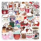 Pacote de adesivos Hot Cocoa, 60 unidades de vinil impermeável de desenho animado Pacote de adesivos Hot Cocoa, 60 unidades de vinil impermeável de desenho animado