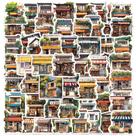 Pacote de adesivos Japanese Retro Street Shop, 55 unidades à prova d'água