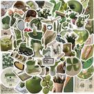 Pacote de adesivos Korean Olive Green Aesthetic 62 unidades à prova d'água