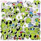 Pacote de adesivos Little Green Alien, 52 unidades de vinil de desenho animado Pacote de adesivos Little Green Alien, 52 unidades de vinil de desenho animado