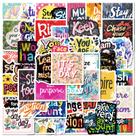 Pacote de adesivos Motivational Quote, 50 unidades - inglês colorido