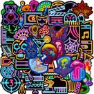 Pacote de adesivos Neon Light, 50 unidades Creative Glow-in-the-Dark G