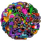 Pacote de adesivos Neon Light Graffiti, 50 unidades para personalização