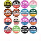 Pacote de adesivos New Driver Warning 16 peças de PVC autoadesivo Pacote de adesivos New Driver Warning 16 peças de PVC autoadesivo