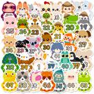 Pacote de adesivos Number Learning, 51 unidades de animais fofos de desenhos animados Pacote de adesivos Number Learning, 51 unidades de animais fofos de desenhos animados